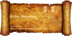 Bohn Benedek névjegykártya