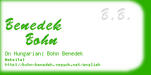benedek bohn business card